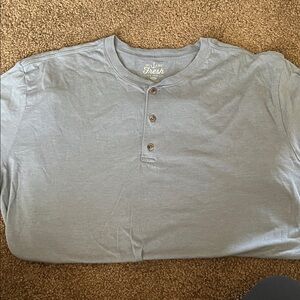 Fresh Men's Short-Sleeve Light Blue Henley Tee